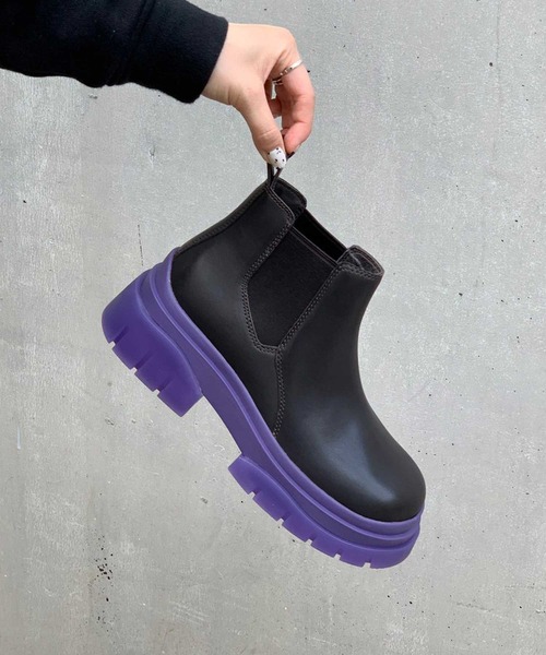 ASH(アッシュ)の「【SHADOW】カラーソールサイドゴアブーツ(ブーツ・レディース・ダークブラウン/ブラック×グリーン・37/39/36/38)」の12枚目の写真