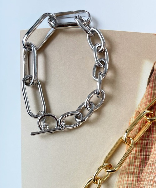 DouDou（ドゥドゥ）の「ボリュームチェーンブレス（ブレスレット・レディース・シルバー/ゴールド・FREE）」の2枚目の写真