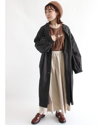 ehka sopo | キルトステッチコート(ノーカラーコート)