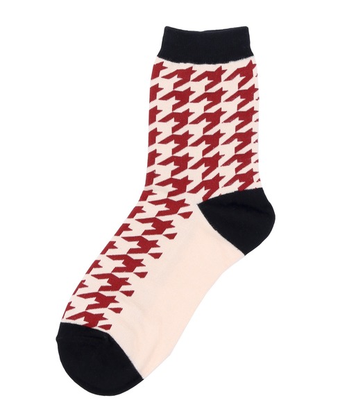 Figments（フィグメンツ）の「千鳥柄ソックス（ソックス/靴下・レディース・ブラック/カーキ・FREE）」の3枚目の写真