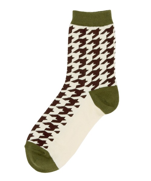 Figments（フィグメンツ）の「千鳥柄ソックス（ソックス/靴下・レディース・ブラック/カーキ・FREE）」の4枚目の写真