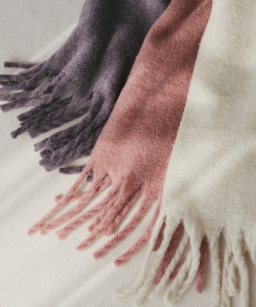 N.（N. Natural Beauty Basic）（エヌエヌナチュラルビューティーベーシック）の「◆フリンジストール（ストール/ショール・レディース・オフホワイト/パープル/ピンク・ﾌﾘ-）」の10枚目の写真