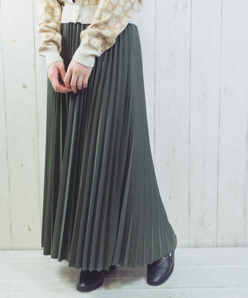 Clice de Paris（クリシェドゥパリス）の「K/ロングプリーツスカート（スカート・レディース・ブラック/グレー/グリーン/モカ・ONESIZE）」の4枚目の写真