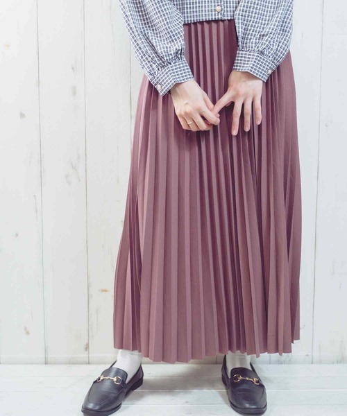 Clice de Paris（クリシェドゥパリス）の「K/ロングプリーツスカート（スカート・レディース・ブラック/グレー/グリーン/モカ・ONESIZE）」の3枚目の写真