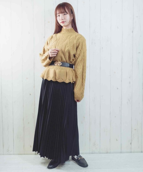 Clice de Paris（クリシェドゥパリス）の「K/ロングプリーツスカート（スカート・レディース・ブラック/グレー/グリーン/モカ・ONESIZE）」の11枚目の写真