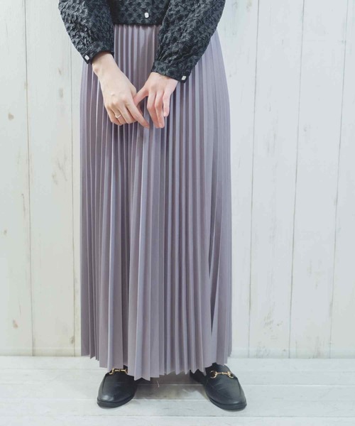 Clice de Paris（クリシェドゥパリス）の「K/ロングプリーツスカート（スカート・レディース・ブラック/グレー/グリーン/モカ・ONESIZE）」の13枚目の写真