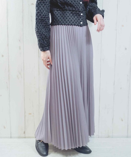 Clice de Paris（クリシェドゥパリス）の「K/ロングプリーツスカート（スカート・レディース・ブラック/グレー/グリーン/モカ・ONESIZE）」の14枚目の写真
