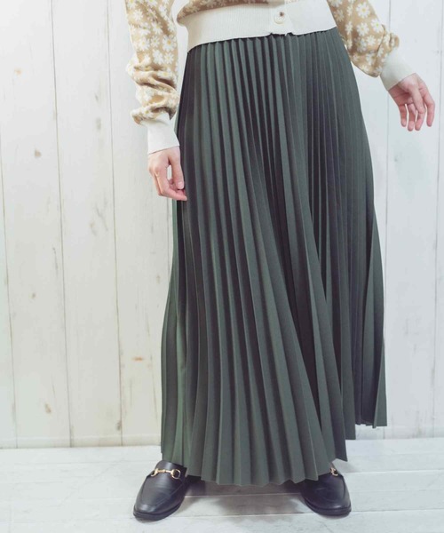 Clice de Paris（クリシェドゥパリス）の「K/ロングプリーツスカート（スカート・レディース・ブラック/グレー/グリーン/モカ・ONESIZE）」の18枚目の写真