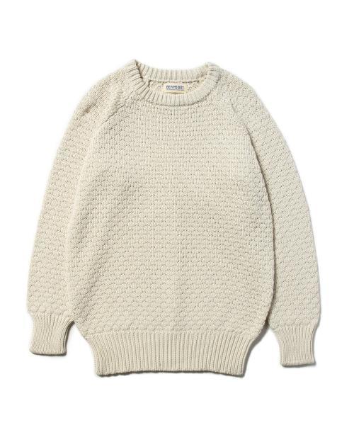 BEAMS BOY(ビームスボーイ)の「BEAMS BOY / 3ゲージ ラーベン編み クルー(ニット/セーター・レディース・ナチュラル/レッド系その他/グリーン・ONE SIZE)」の14枚目の写真