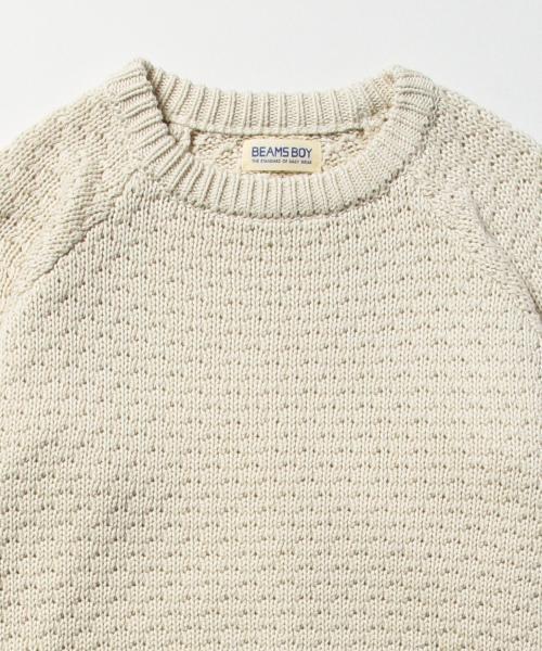 BEAMS BOY(ビームスボーイ)の「BEAMS BOY / 3ゲージ ラーベン編み クルー(ニット/セーター・レディース・ナチュラル/レッド系その他/グリーン・ONE SIZE)」の10枚目の写真