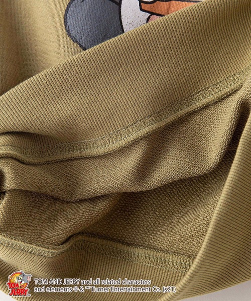 Tom＆Jerry（トムアンドジェリー）の「【TOM and JERRY/トムとジェリー】 裏毛スウェット トレーナー KIDS（キッズ）（スウェット・キッズ・オフホワイト/オリーブ/ベージュ/スミクロ・110/120/130/140/150）」の9枚目の写真