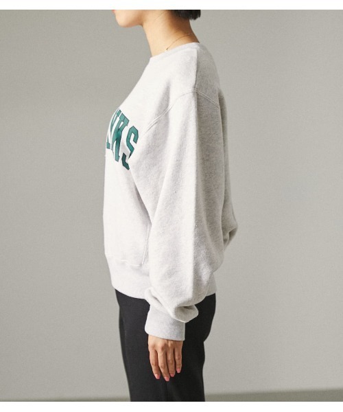 RODEO CROWNS WIDE BOWL（ロデオクラウンズワイドボウル）の「【Aoi Ihara プロデュース】Pronk/ｶﾚｯｼﾞｽｳｪｯﾄ（スウェット・レディース・ネイビー/グレー×ホワイト・FREE）」の5枚目の写真