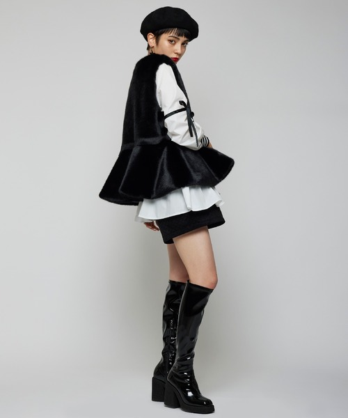 Narcissus（ナルシス）の「【Narcissus】フェイクファージャケット（その他アウター・レディース・グレー/ブラック・FREE）」の4枚目の写真