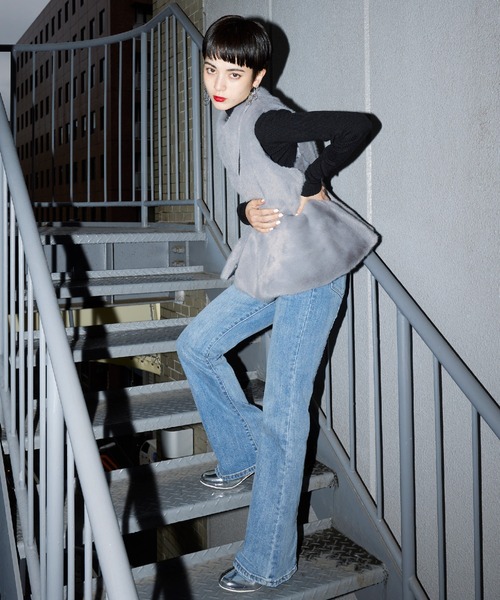 Narcissus（ナルシス）の「【Narcissus】フェイクファージャケット（その他アウター・レディース・グレー/ブラック・FREE）」の7枚目の写真