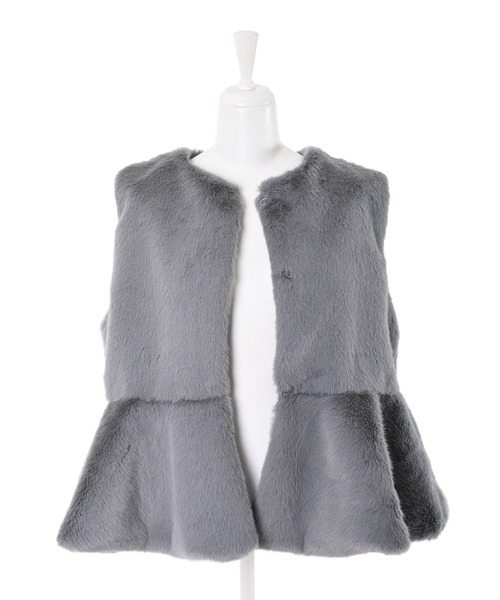 Narcissus（ナルシス）の「【Narcissus】フェイクファージャケット（その他アウター・レディース・グレー/ブラック・FREE）」の15枚目の写真