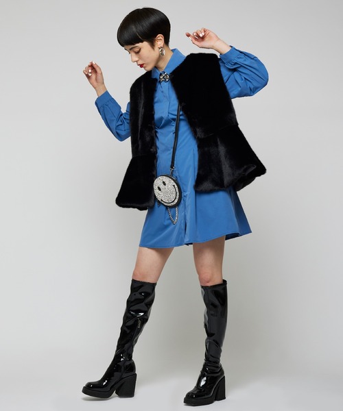 Narcissus（ナルシス）の「【Narcissus】フェイクファージャケット（その他アウター・レディース・グレー/ブラック・FREE）」の6枚目の写真