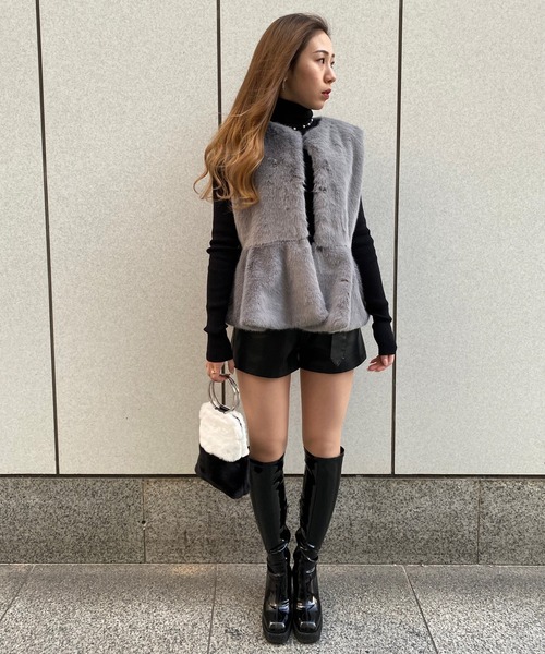 Narcissus（ナルシス）の「【Narcissus】フェイクファージャケット（その他アウター・レディース・グレー/ブラック・FREE）」の21枚目の写真