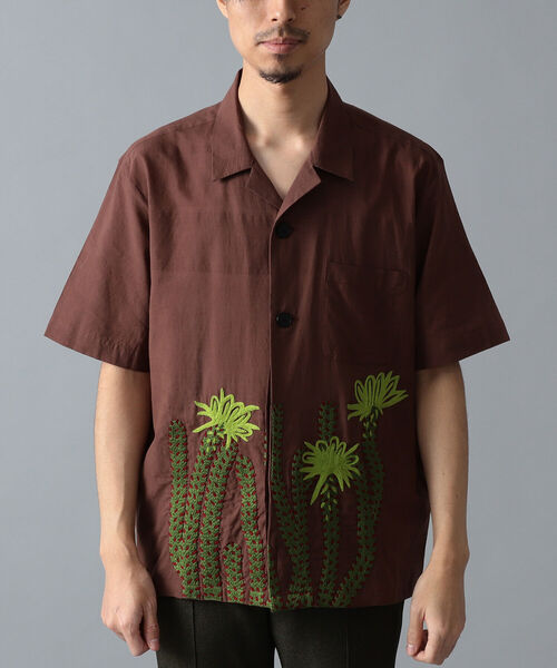 mii（ミー）の「mii × International Gallery BEAMS / 別注 CACTUS オープンカラーシャツ（シャツ/ブラウス・メンズ・ブラウン・MEDIUM/SMALL/LARGE）」の3枚目の写真