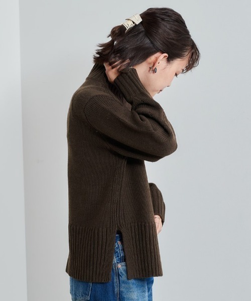 cepo(セポ)の「センターリンキング ハイネックニット(ニット/セーター・レディース・ダークブラウン/ベージュ/ピンク/グリーン・M)」の2枚目の写真