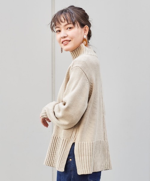 cepo(セポ)の「センターリンキング ハイネックニット(ニット/セーター・レディース・ダークブラウン/ベージュ/ピンク/グリーン・M)」の17枚目の写真