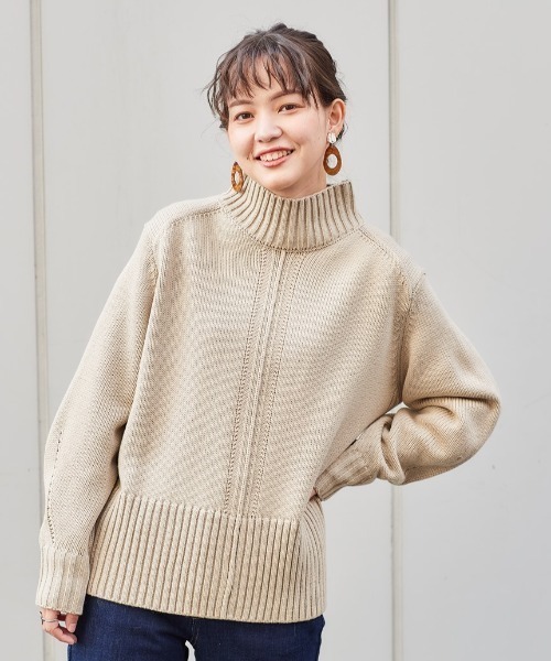 cepo(セポ)の「センターリンキング ハイネックニット(ニット/セーター・レディース・ダークブラウン/ベージュ/ピンク/グリーン・M)」の19枚目の写真