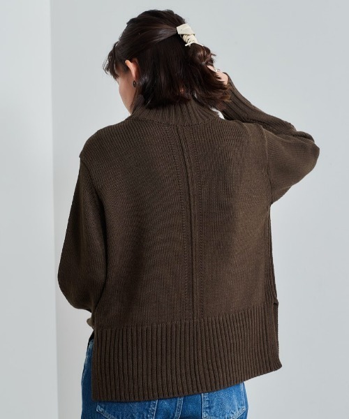 cepo(セポ)の「センターリンキング ハイネックニット(ニット/セーター・レディース・ダークブラウン/ベージュ/ピンク/グリーン・M)」の13枚目の写真