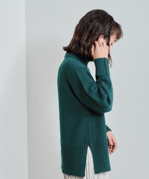 cepo(セポ)の「センターリンキング ハイネックニット(ニット/セーター・レディース・ダークブラウン/ベージュ/ピンク/グリーン・M)」の5枚目の写真