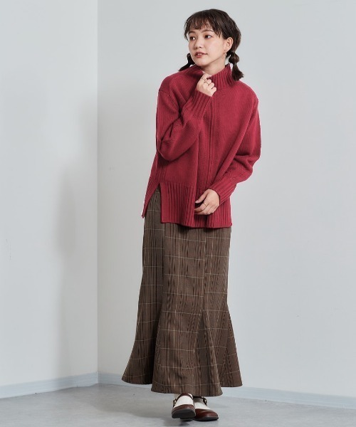 cepo(セポ)の「センターリンキング ハイネックニット(ニット/セーター・レディース・ダークブラウン/ベージュ/ピンク/グリーン・M)」の7枚目の写真