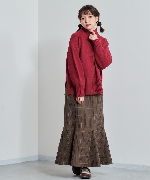 cepo(セポ)の「センターリンキング ハイネックニット(ニット/セーター・レディース・ダークブラウン/ベージュ/ピンク/グリーン・M)」の8枚目の写真