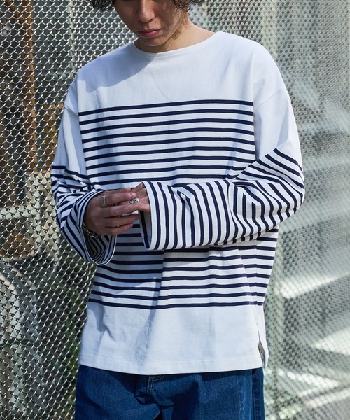 DISCOAT（ディスコート）の「バスクボーダービックロングスリーブ（Tシャツ/カットソー・メンズ・イエロー/ブルー/グリーン・LARGE/MEDIUM）」の3枚目の写真