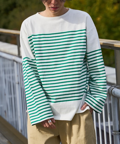 DISCOAT（ディスコート）の「バスクボーダービックロングスリーブ（Tシャツ/カットソー・メンズ・イエロー/ブルー/グリーン・LARGE/MEDIUM）」の2枚目の写真