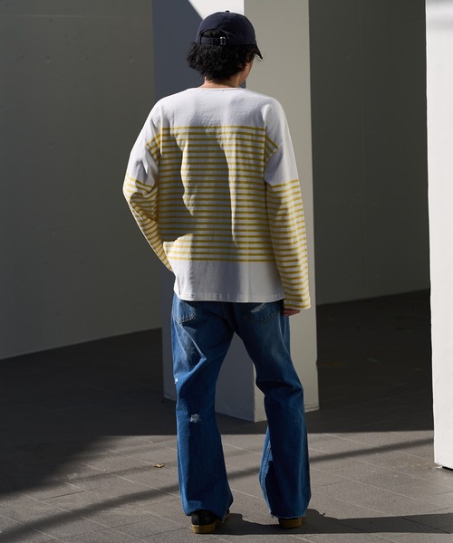 DISCOAT（ディスコート）の「バスクボーダービックロングスリーブ（Tシャツ/カットソー・メンズ・イエロー/ブルー/グリーン・LARGE/MEDIUM）」の5枚目の写真