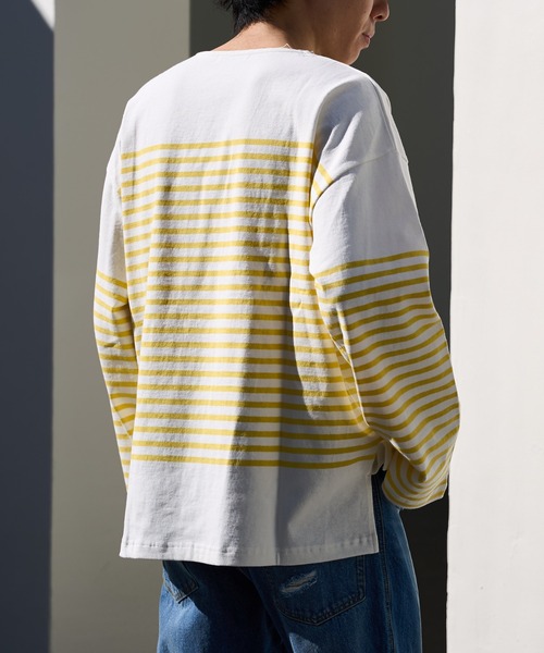 DISCOAT（ディスコート）の「バスクボーダービックロングスリーブ（Tシャツ/カットソー・メンズ・イエロー/ブルー/グリーン・LARGE/MEDIUM）」の7枚目の写真