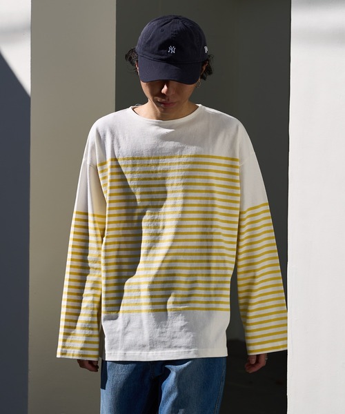 DISCOAT（ディスコート）の「バスクボーダービックロングスリーブ（Tシャツ/カットソー・メンズ・イエロー/ブルー/グリーン・LARGE/MEDIUM）」の8枚目の写真