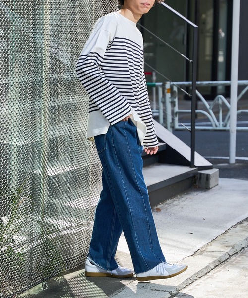 DISCOAT（ディスコート）の「バスクボーダービックロングスリーブ（Tシャツ/カットソー・メンズ・イエロー/ブルー/グリーン・LARGE/MEDIUM）」の10枚目の写真