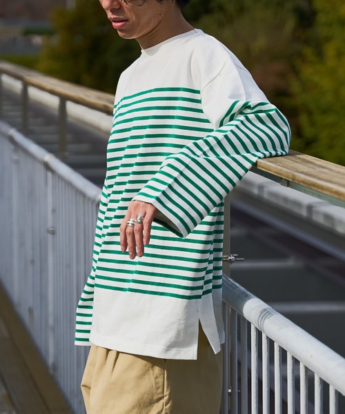 DISCOAT（ディスコート）の「バスクボーダービックロングスリーブ（Tシャツ/カットソー・メンズ・イエロー/ブルー/グリーン・LARGE/MEDIUM）」の20枚目の写真