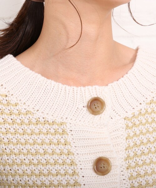 SHOO・LA・RUE（シューラルー）の「◆2WAYリンクス柄クルーカーディガン（カーディガン/ボレロ・レディース・ブラック系4/ライトイエロー系5/ブルー系4・00）」の14枚目の写真