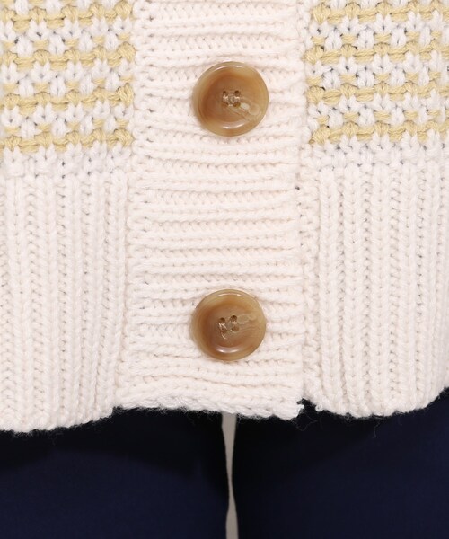 SHOO・LA・RUE（シューラルー）の「◆2WAYリンクス柄クルーカーディガン（カーディガン/ボレロ・レディース・ブラック系4/ライトイエロー系5/ブルー系4・00）」の9枚目の写真