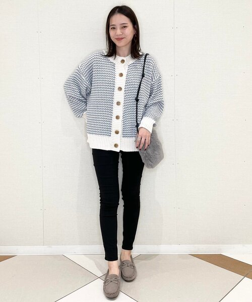 SHOO・LA・RUE（シューラルー）の「◆2WAYリンクス柄クルーカーディガン（カーディガン/ボレロ・レディース・ブラック系4/ライトイエロー系5/ブルー系4・00）」の22枚目の写真