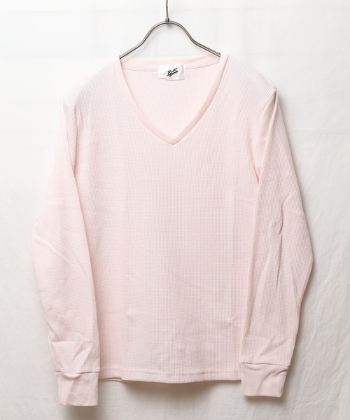 INNOCENT（イノセント）の「『RDS』Vネックワッフルカットソー（Tシャツ/カットソー・レディース・ホワイト/ブラック/ベージュ/ネイビー/カーキ/ライトピンク/グレー・MEDIUM/LARGE/X-LARGE）」の7枚目の写真