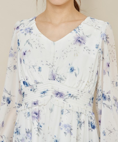 WILLSELECTION（ウィルセレクション）の「ボタニカルハイウエストフレアワンピース（ワンピース・レディース・オフホワイト/グリーン/ネイビー・MEDIUM）」の10枚目の写真