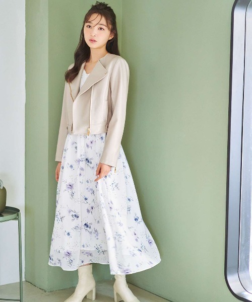 WILLSELECTION（ウィルセレクション）の「ボタニカルハイウエストフレアワンピース（ワンピース・レディース・オフホワイト/グリーン/ネイビー・MEDIUM）」の6枚目の写真