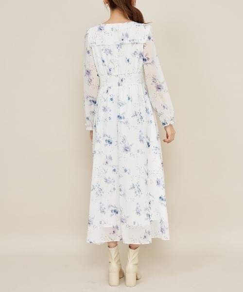 WILLSELECTION（ウィルセレクション）の「ボタニカルハイウエストフレアワンピース（ワンピース・レディース・オフホワイト/グリーン/ネイビー・MEDIUM）」の9枚目の写真