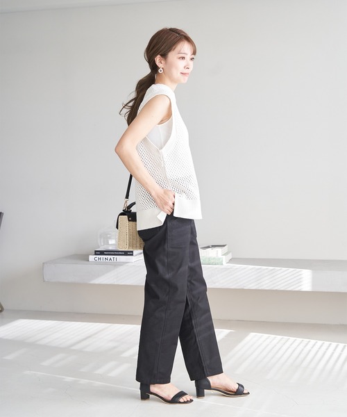 ROPE' PICNIC（ロペピクニック）の「【WEB限定36サイズ/ブラック】バックサテンベイカーパンツ（その他パンツ・レディース・ベージュ/ブラック/カーキ/ベージュ系その他2・36/40/38）」の15枚目の写真