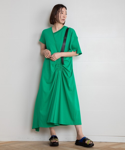 AULA AILA(アウラアイラ)の「ワンショルダードローストリングドレス(ドレス・レディース・ブラック/グリーン/マルチ・0)」の11枚目の写真