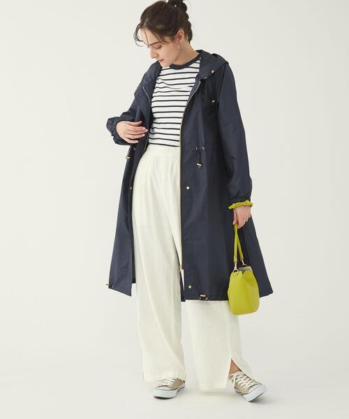 green label relaxing（グリーンレーベルリラクシング）の「モッズレインコート（レインコート/ポンチョ・レディース・ベージュ/ネイビー・FREE）」の7枚目の写真