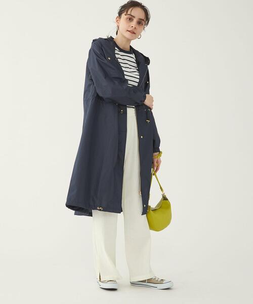 green label relaxing（グリーンレーベルリラクシング）の「モッズレインコート（レインコート/ポンチョ・レディース・ベージュ/ネイビー・FREE）」の8枚目の写真