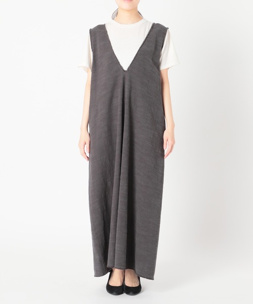 JOURNAL STANDARD relume(ジャーナルスタンダード レリューム)の「リネンコットンカットオフVネックワンピース(ジャンパースカート・レディース・グレー・FREE)」の11枚目の写真