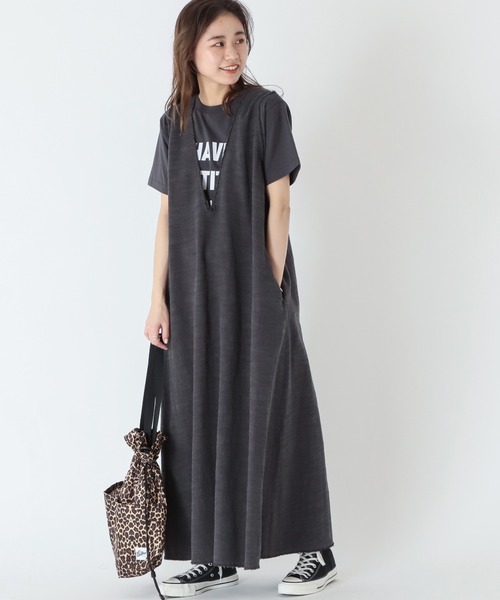 JOURNAL STANDARD relume(ジャーナルスタンダード レリューム)の「リネンコットンカットオフVネックワンピース(ジャンパースカート・レディース・グレー・FREE)」の14枚目の写真