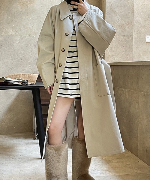 chuclla(チュクラ)の「【chuclla】【2022/SS】Waist belt front fly trench coat chw22s074(トレンチコート・レディース・ベージュ・L/M)」の5枚目の写真